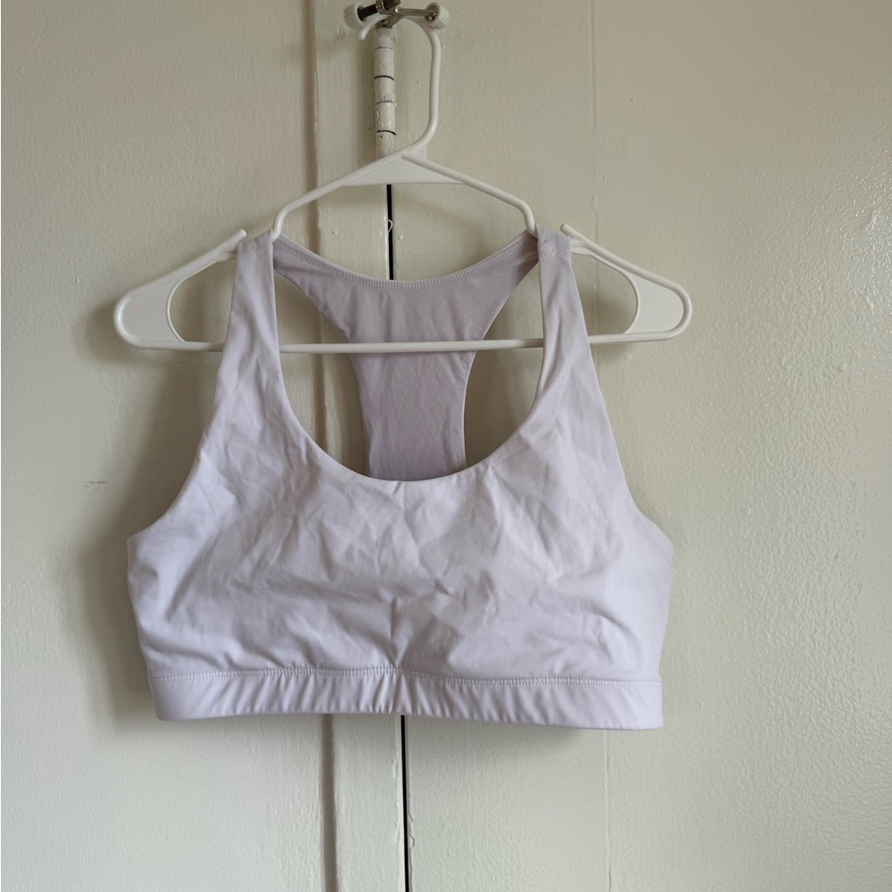 Outdoor Voices White Sports Bra with Racerback Design